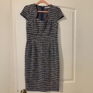 Retro Blue Tweed Dress